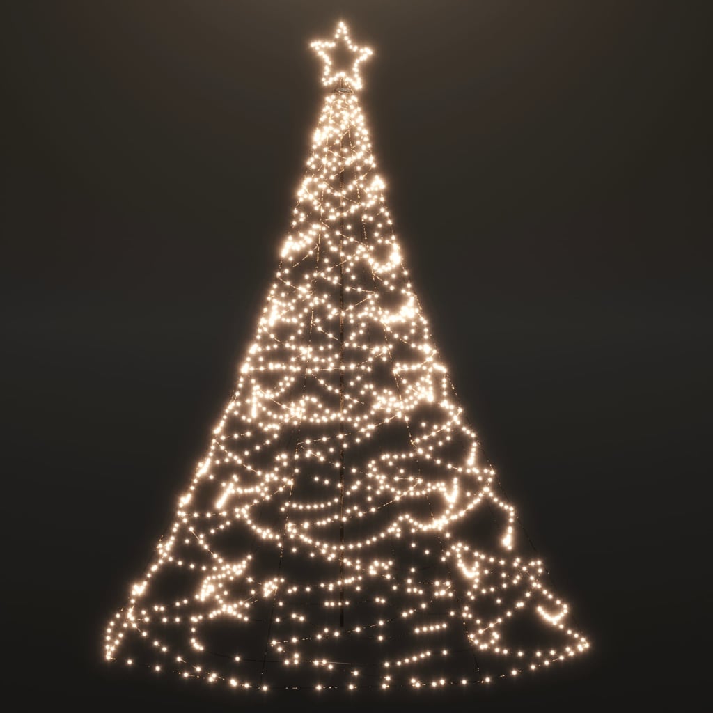 vidaXL Christmas Tree with Metal Post 1400 LEDs Warm White 16 ft-image-328633