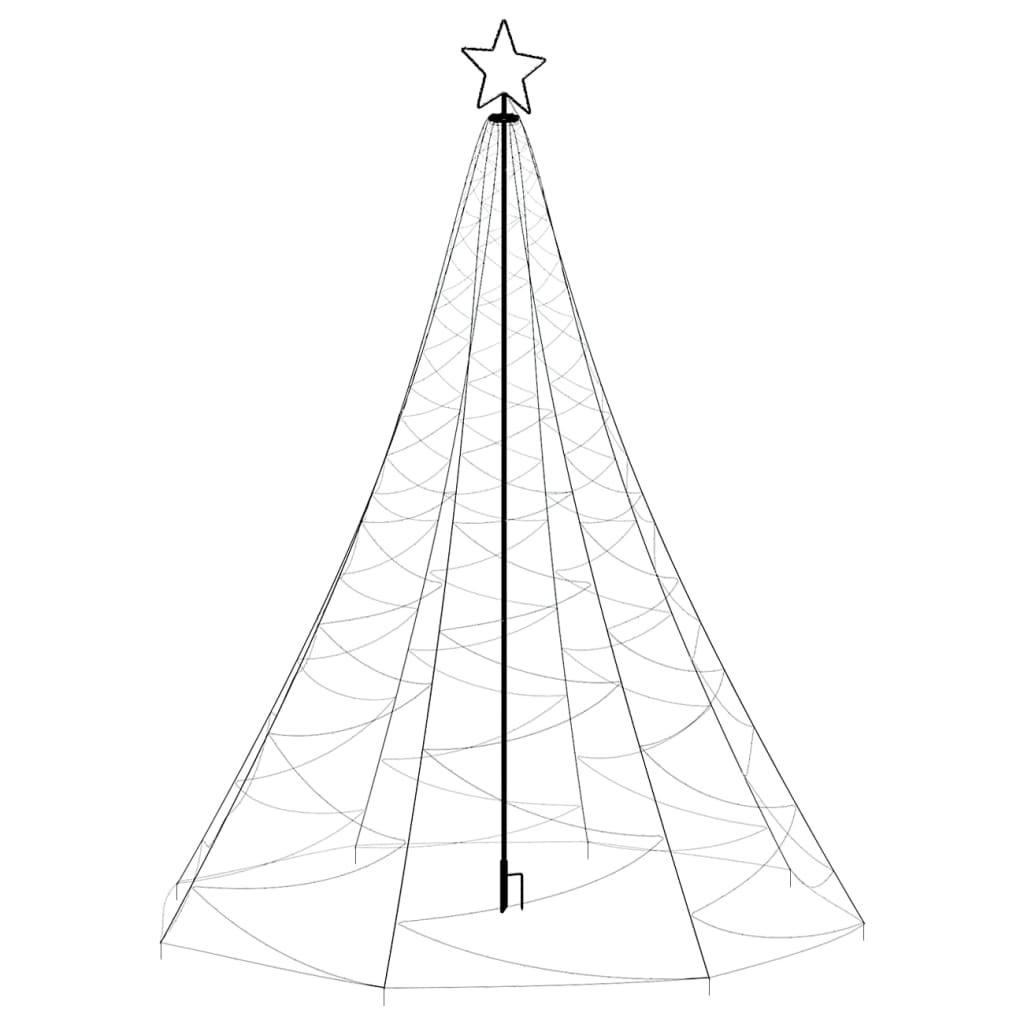 vidaXL Christmas Tree with Metal Post 1400 LEDs Warm White 16 ft
