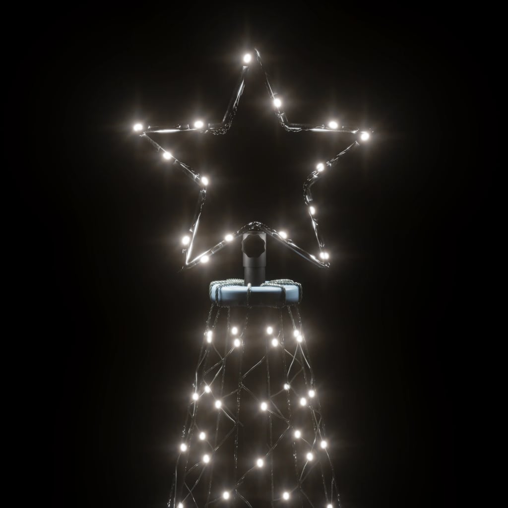 Kalėdų eglutė su metaliniu stulpu, 5m, 1400 šaltų baltų LED | Stepinfit