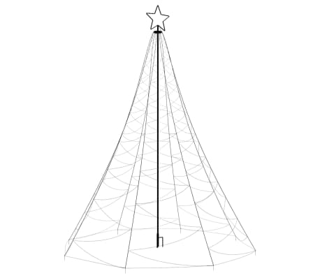 vidaXL Christmas Tree with Metal Post 1400 LEDs Cold White 16 ft