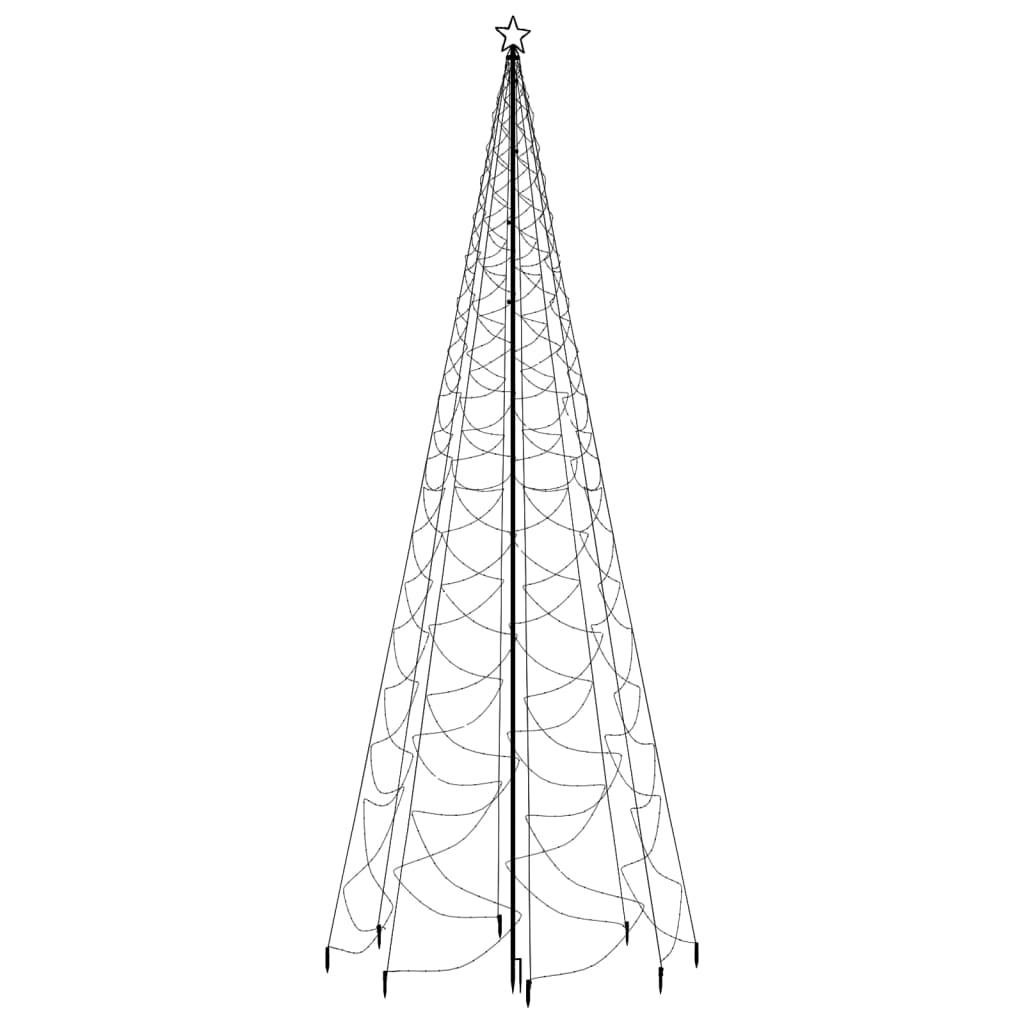 Choinka LED z 1400 diodami, 8 efektami świetlnymi, 5m słupek, wodoodporna, kompletny zestaw