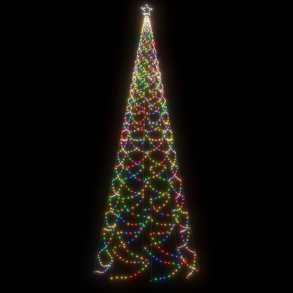 Kalėdų eglutė su metaliniu stulpu, 5m, 1400 įvairiaspalvių LED | Stepinfit