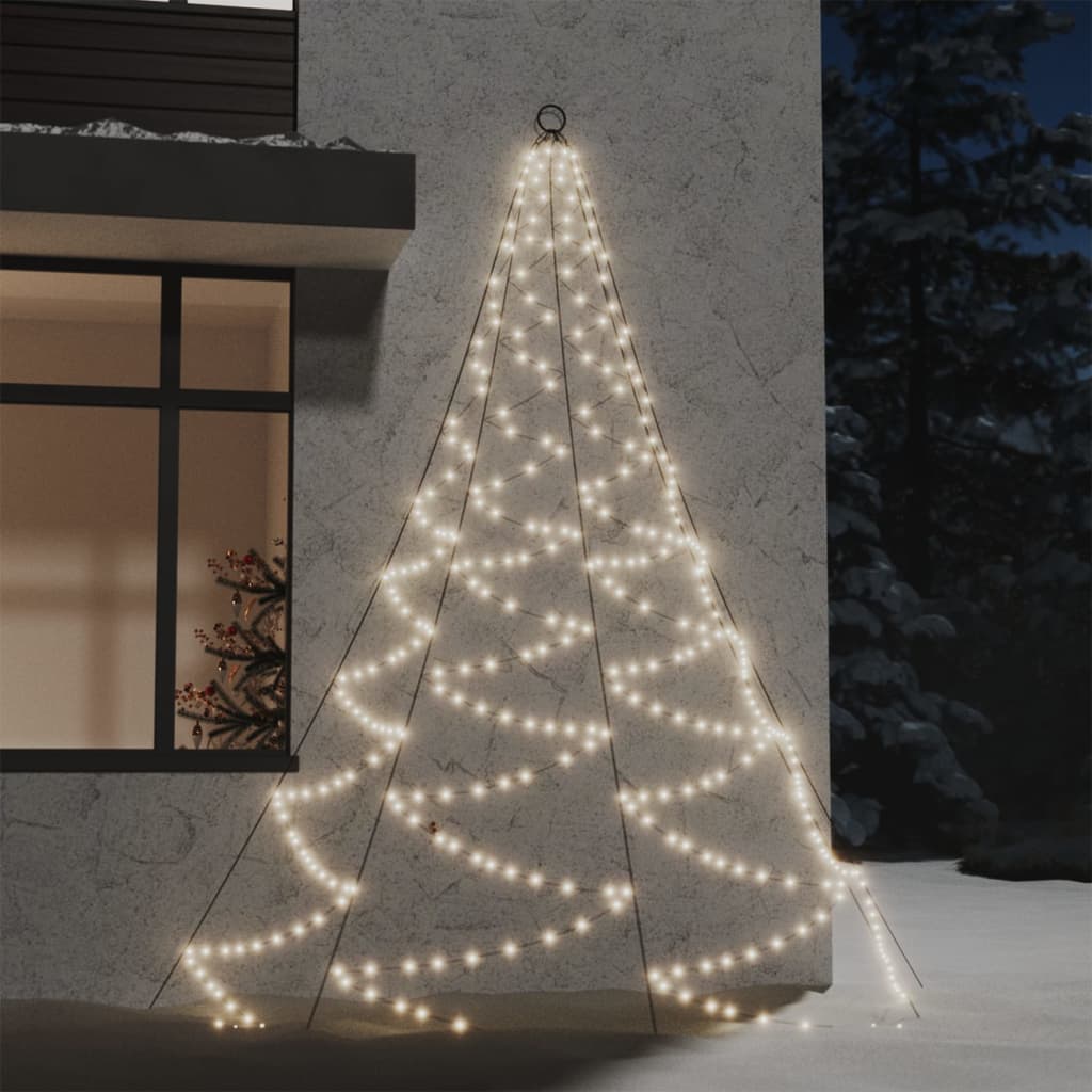 vidaXL vægtræ med metalkrog 260 LED 3 m indendørs udendørs varm hvid