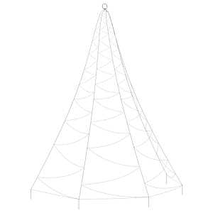 vidaXL Arbre mural avec crochet m&eacute;tallique 260 LED blanc froid 3 m