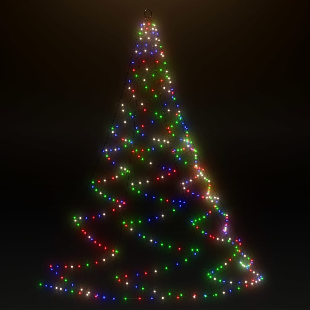 vidaXL Boom met metalen haak en 260 LED's wandmodel 3 m meerkleurig
