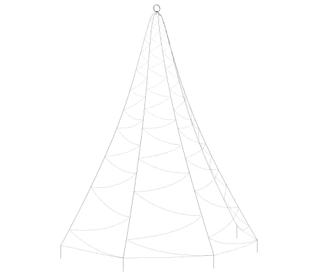 vidaXL Χριστ. Δέντρο Τοίχου Εξ/Εσ. Χώρου Πολύχρ. 5μ.720LED&Μετ. Γάντζο