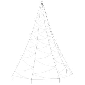 vidaXL Χριστ. Δέντρο Τοίχου Εξ/Εσ. Χώρου Πολύχρ. 5μ.720LED&Μετ. Γάντζο