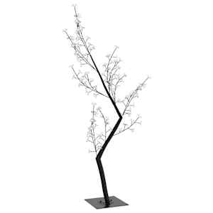 vidaXL Juletre 128 lysdioder flerfarget lys kirseb&aelig;rblomst 120 cm