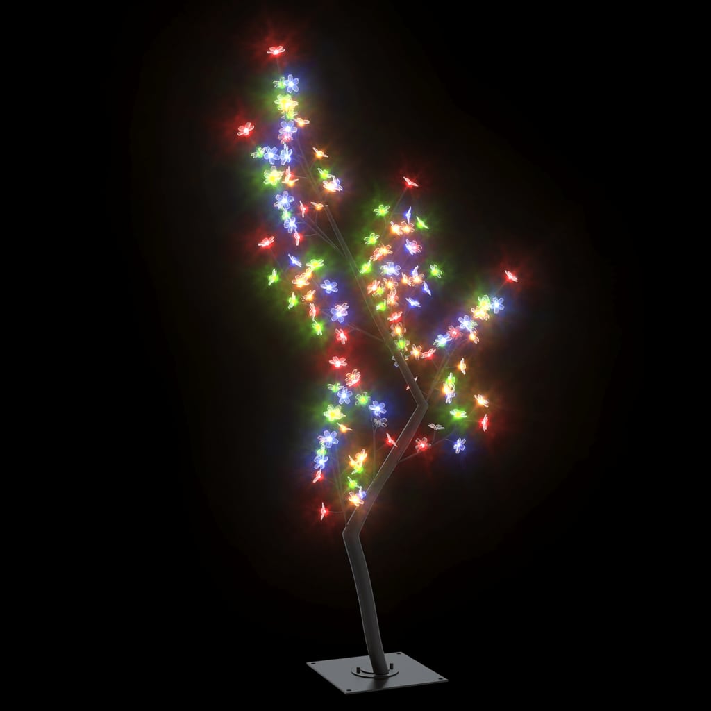 VidaXL Sapin De Noël 128 LED Colorées Cerisier En Fleurs 120 Cm