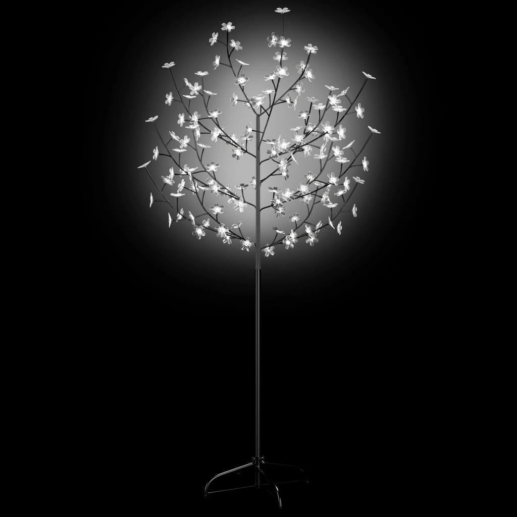 Image of vidaXL Christmas Tree 120 LEDs Cold White Light Cherry Blossom 150 cm