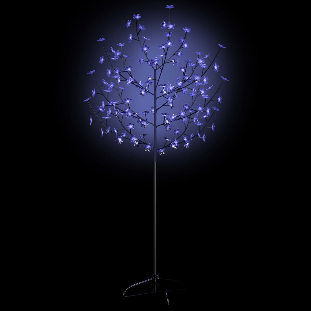 Image of vidaXL Christmas Tree 120 LEDs Blue Light Cherry Blossom 150 cm