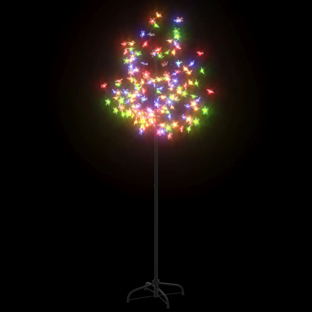 Image of vidaXL Christmas Tree 120 LEDs Colourful Light Cherry Blossom 150 cm