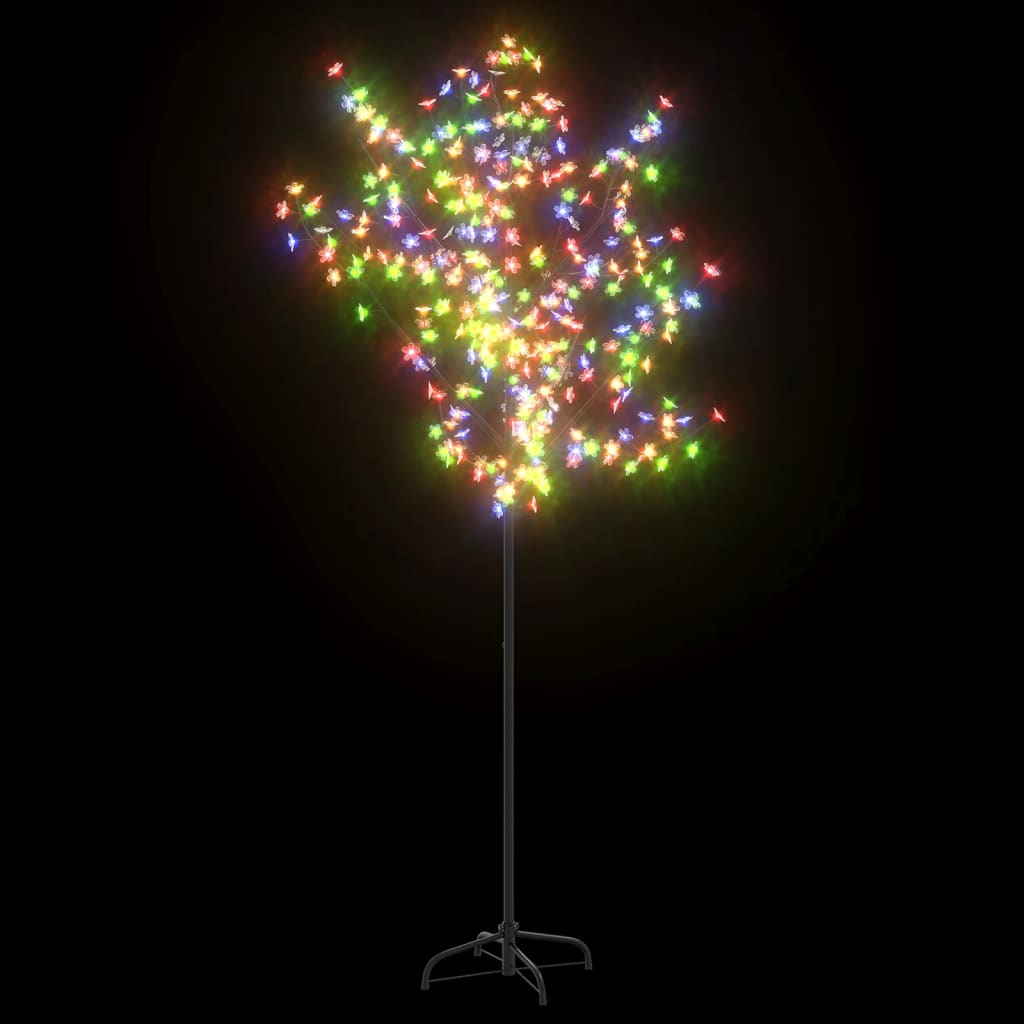 Image of vidaXL Christmas Tree 200 LEDs Colourful Light Cherry Blossom 180 cm