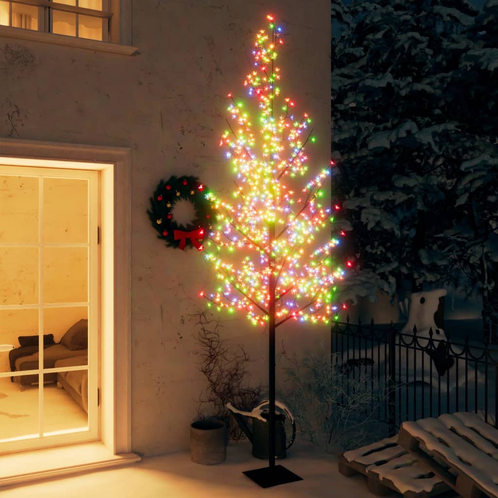 Vánoční strom 600 LED diod barevné světlo třešňový květ 300 cm