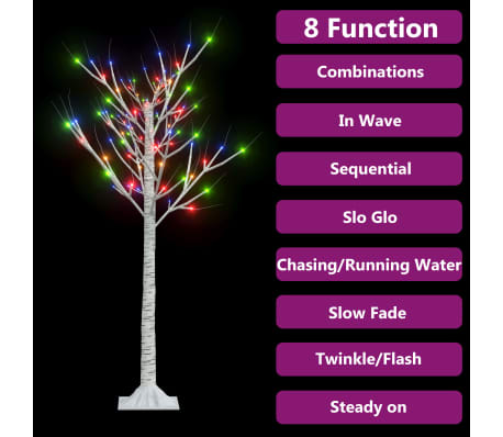 vidaXL lystræ 120 LED'er 1,2 m indendørs/udendørs pil farverigt lys