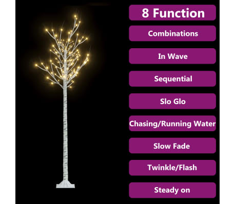 vidaXL Juletre 180 LED 1,8m varmhvit silje innendørs og utendørs