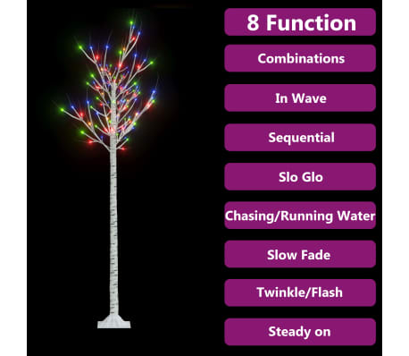 vidaXL Juletre 180 LED-dioder 1,8m flerfarget silje innend&oslash;rs utend&oslash;rs