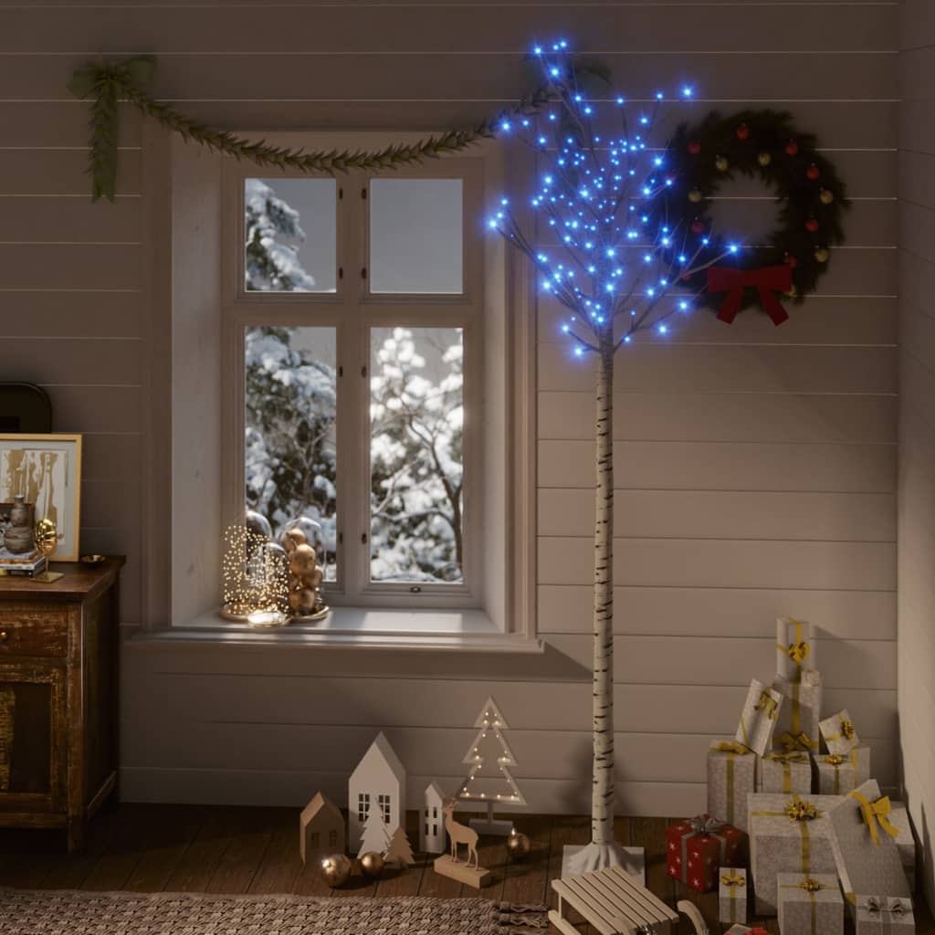 vidaXL Pom Crăciun 200 LED-uri albastru 2,2 m salcie interior/exterior