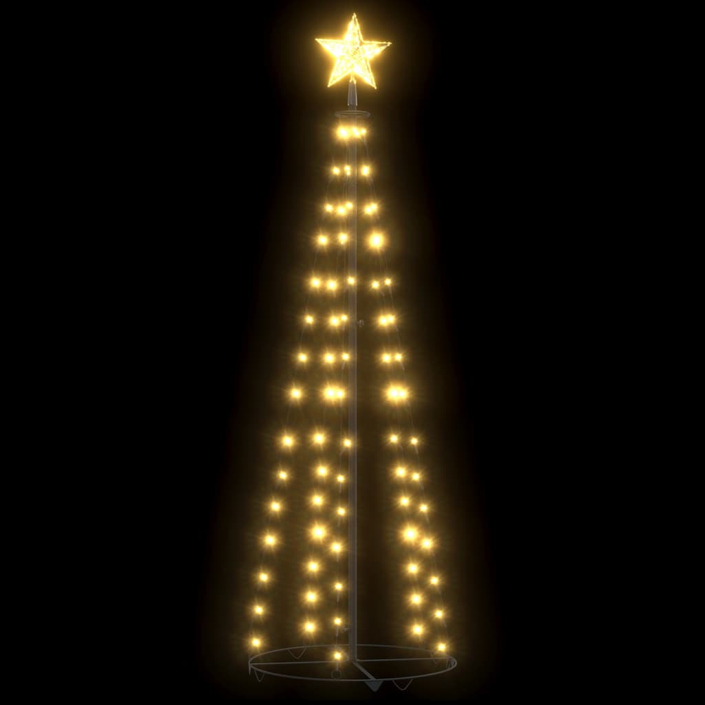 Brad de Crăciun conic, 70 LED-uri, alb cald, 50×120 cm