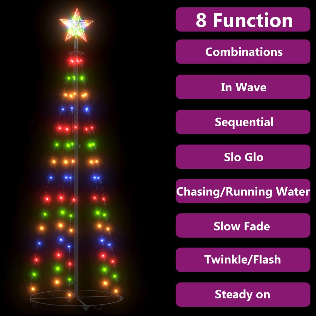 

vidaXL Kegelkerstboom 70 LED's 50x120 cm meerkleurig