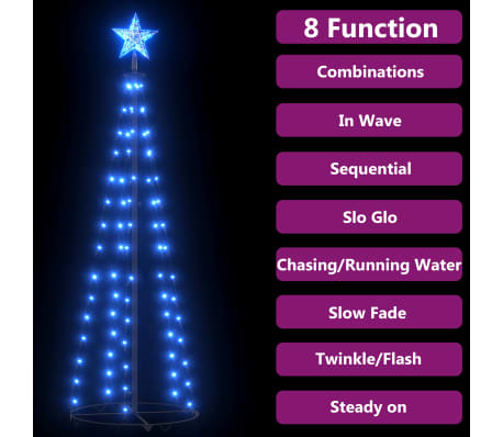 vidaXL Christmas Tree Blue PVC and metal 59.1 in tall Foldable