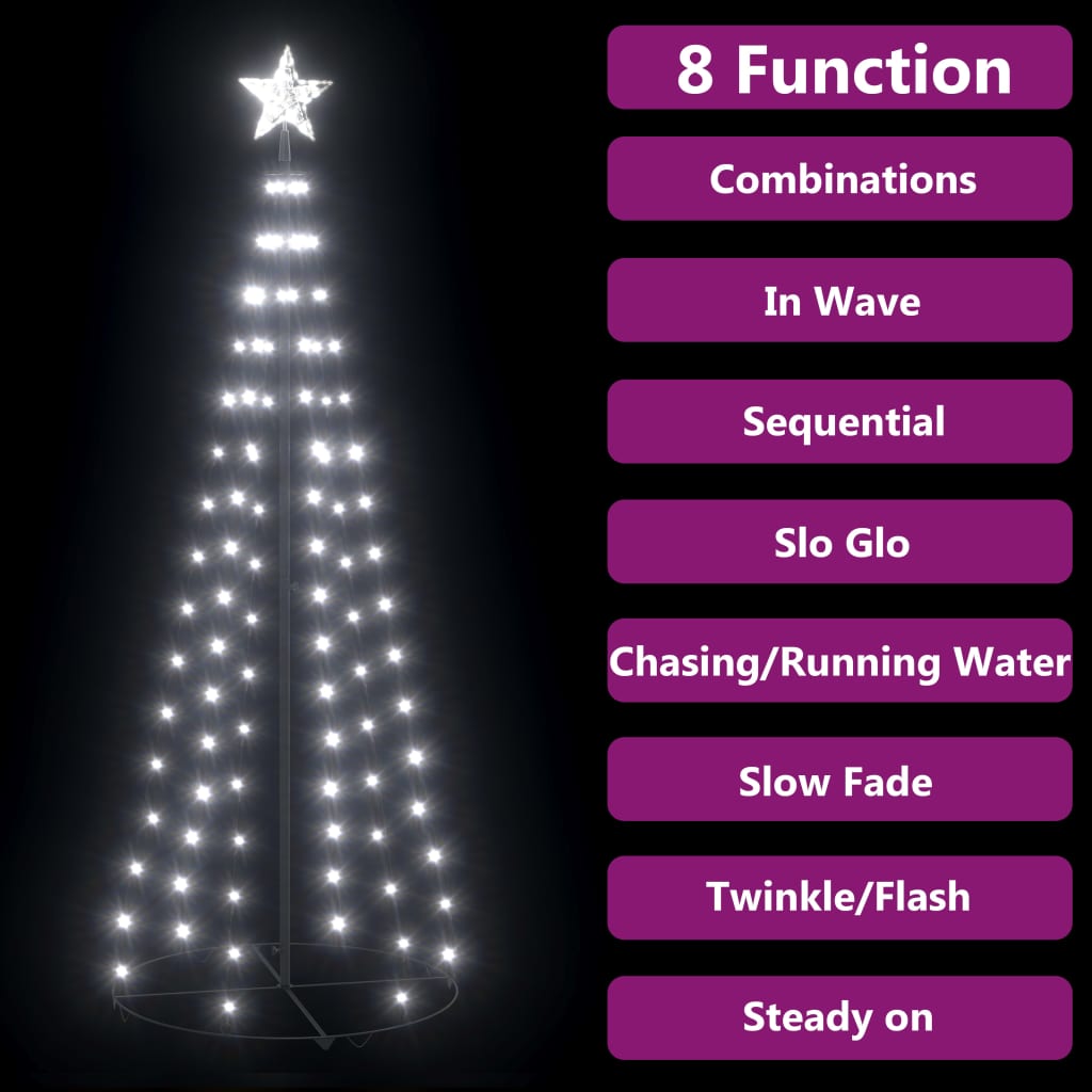 

vidaXL Kegelkerstboom 100 LED's 70x180 cm koudwit
