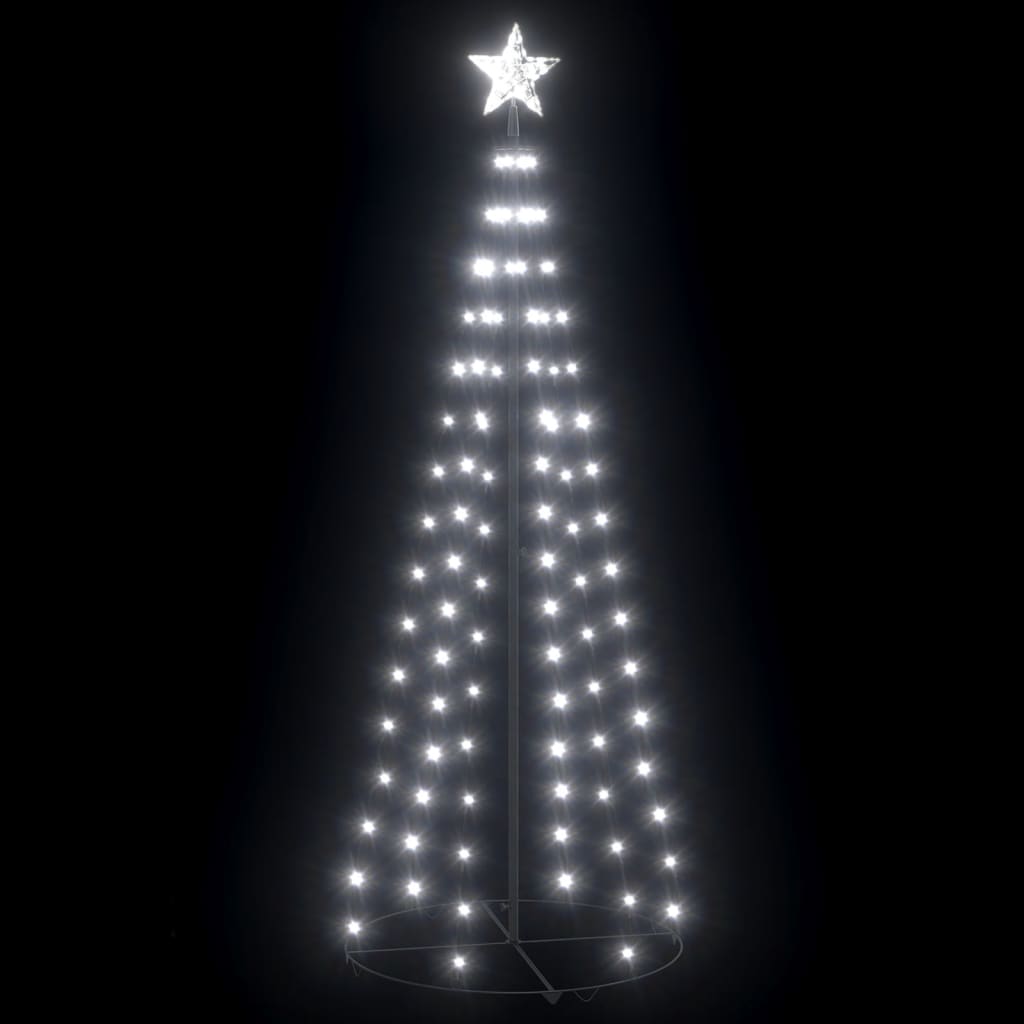 VidaXL Arbre De Noël Cône 100 LED Blanc Froid Décoration 70x180 Cm