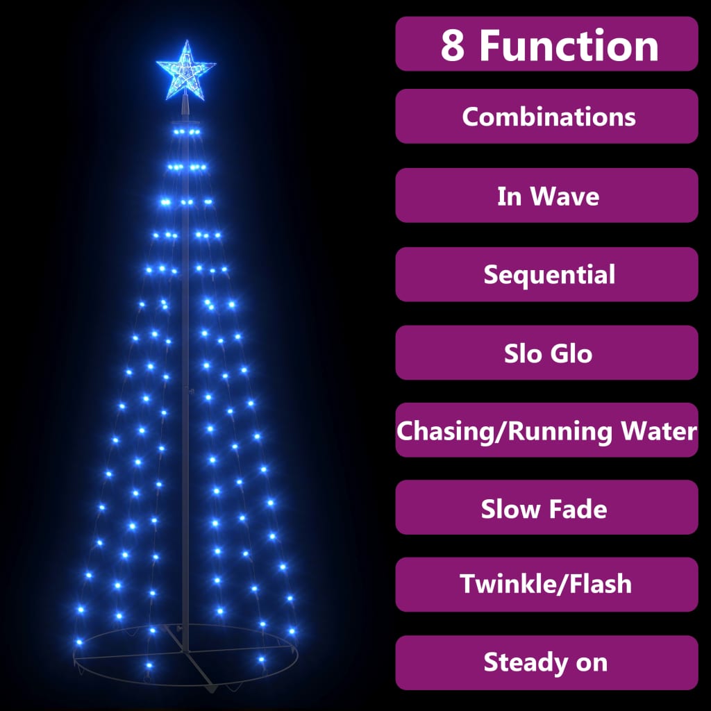 vidaXL Χριστουγεννιάτικο Δέντρο από Φωτάκια 100 LED Μπλε 70 x 180 εκ.
