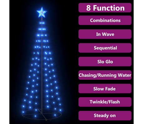 vidaXL Χριστουγεννιάτικο Δέντρο από Φωτάκια 100 LED Μπλε 70 x 180 εκ.
