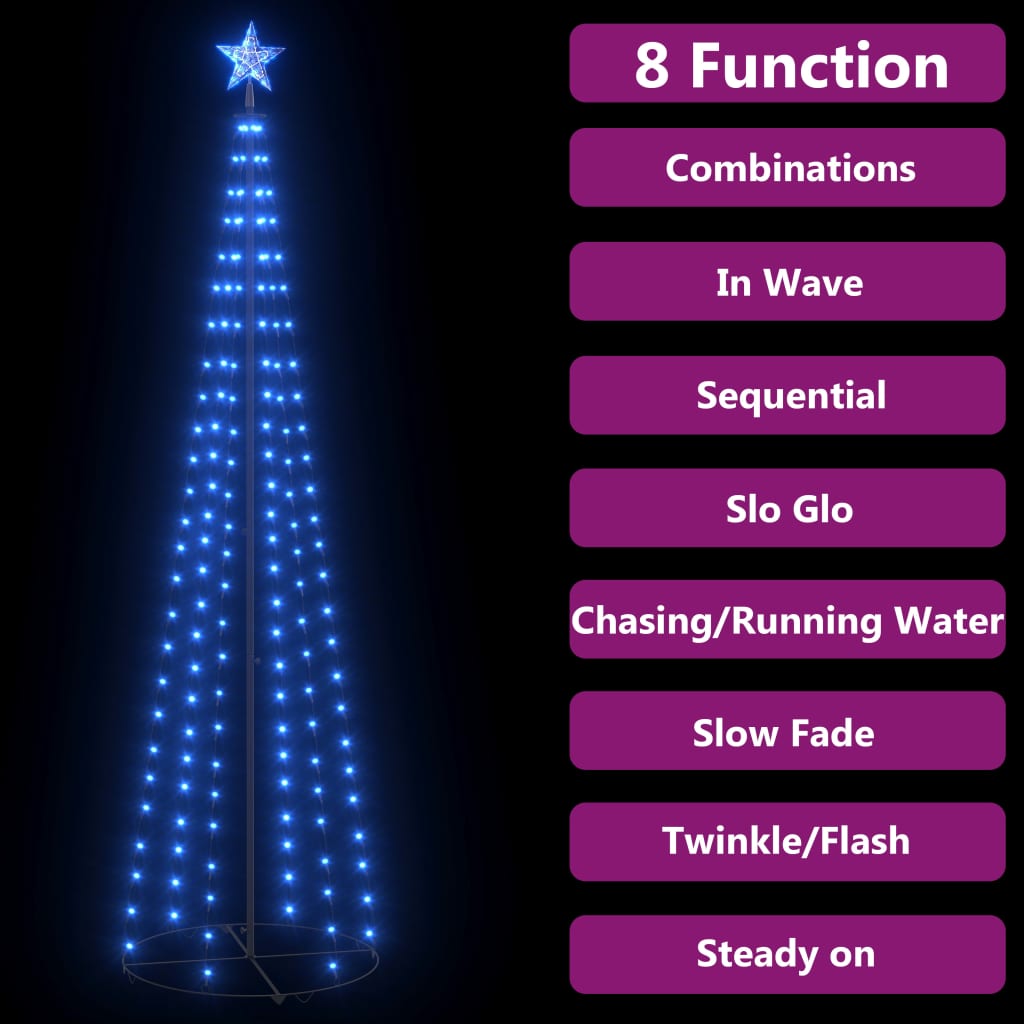 

vidaXL Kegelkerstboom 136 LED's 70x240 cm blauw