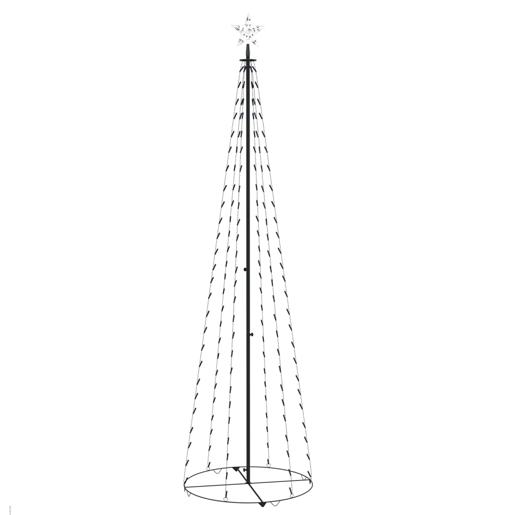 vidaXL Christmas Cone Tree Blue 136 LEDs Decoration 2x8 ft
