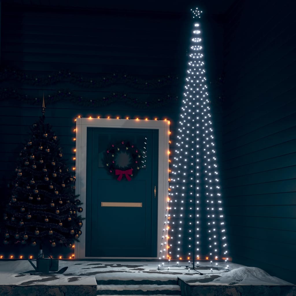 vidaXL Decorațiune brad Crăciun conic 400 LED-uri alb rece 100×360 cm vidaxl.ro