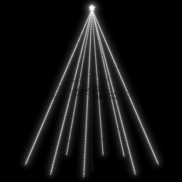 vidaXL LED-j&otilde;ulupuu, tuppa/&otilde;ue, 1300 LEDi, k&uuml;lm valge, 8 m
