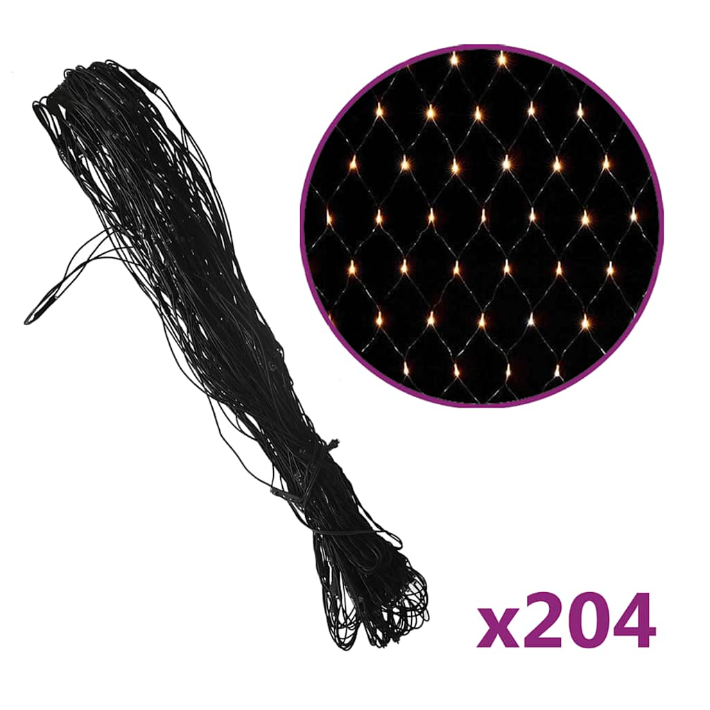 VidaXL Christmas Net Light Warm White 3x2 M 204 LED Indoor Outdoor