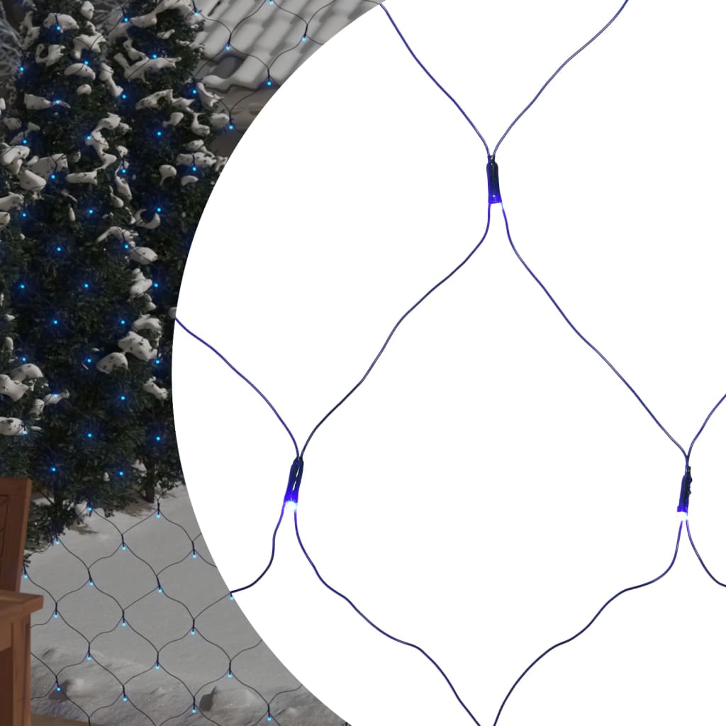 vidaXL Jouluvaloverkko sininen 3×2 m 204 LED-valoa ulos/sisälle