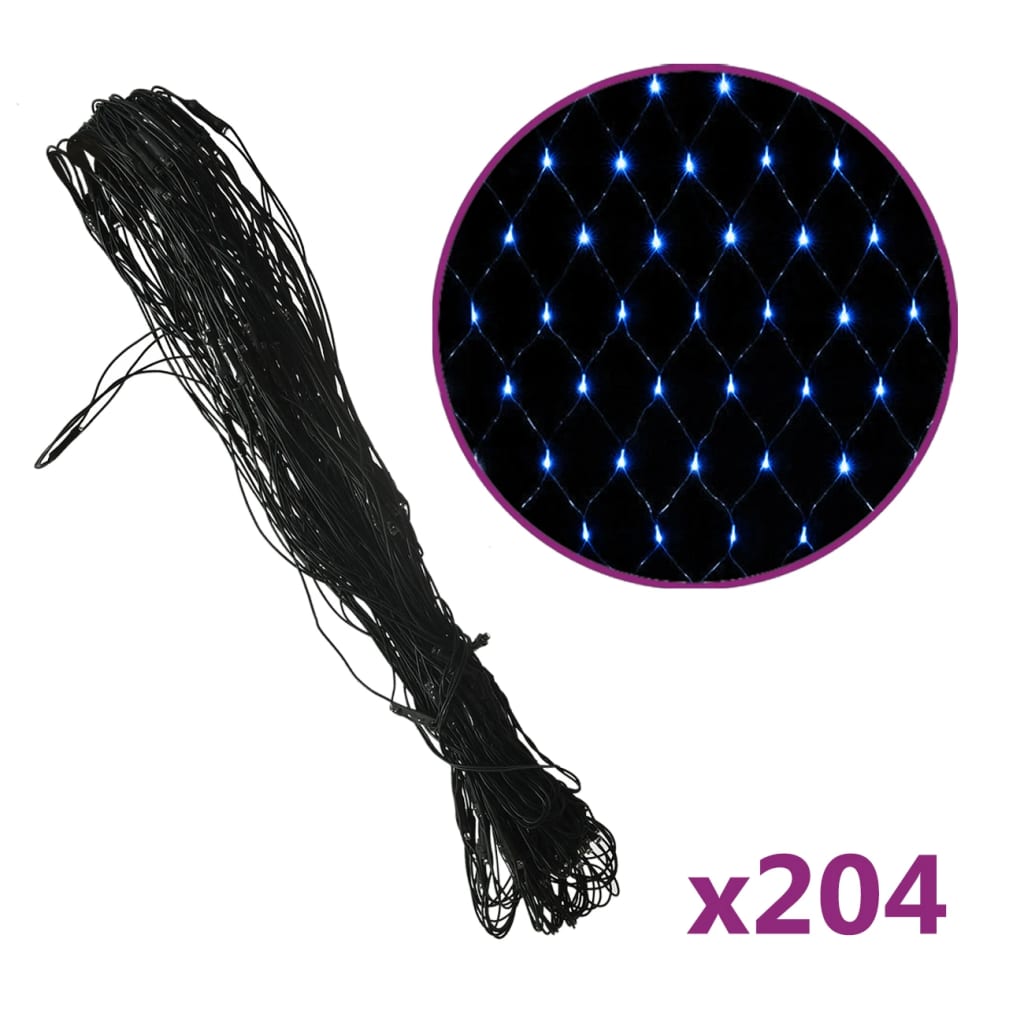 vidaXL Christmas Net Light Blue 3x2 m 204 LED Indoor Outdoor