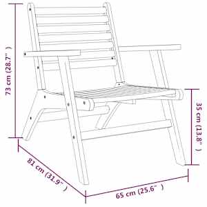 3dílný bistro set masivní akáciové dřevo - obrázek 9