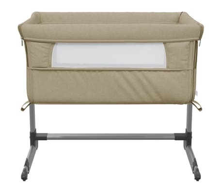 vidaXL Babybox met matras linnen taupe