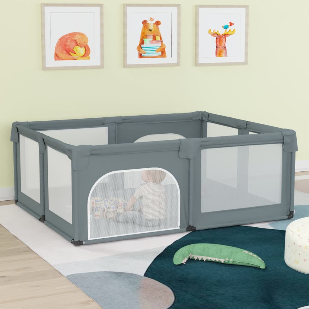 Box per Bambini con 2 Porte Grigio Chiaro Tessuto Oxford