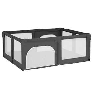 vidaXL beebi m&auml;nguaedik 2 uksega, tumehall, Oxfordi kangas