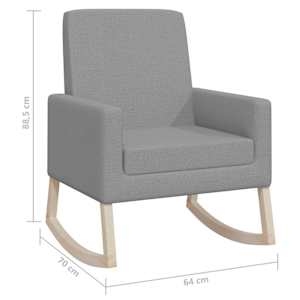 Houpací křeslo světle šedé textil - obrázek 8