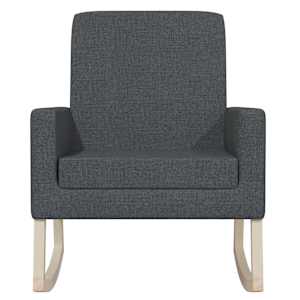Houpací křeslo tmavě šedé textil - obrázek 3