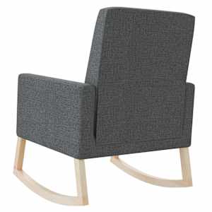 Houpací křeslo tmavě šedé textil - obrázek 5