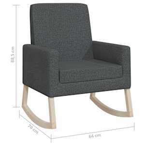 Houpací křeslo tmavě šedé textil - obrázek 8