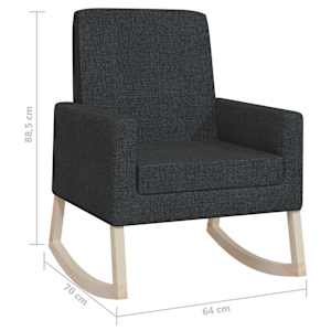 Houpací křeslo černé textil - obrázek 8
