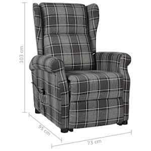 Zvedací křeslo šedé textil - obrázek 8