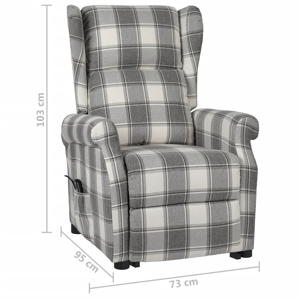 Изправящ стол, бяло и сиво, текстил