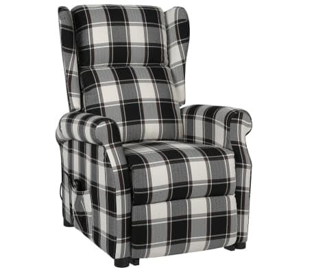 vidaXL F&aring;t&ouml;lj med uppresningshj&auml;lp brun och vit tyg