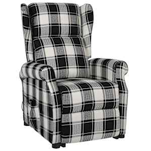 vidaXL F&aring;t&ouml;lj med uppresningshj&auml;lp brun och vit tyg