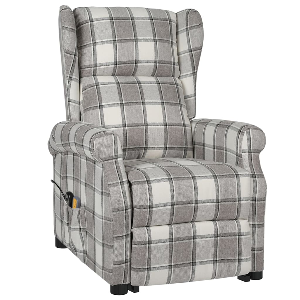 vidaXL Fauteuil de massage Gris Tissu